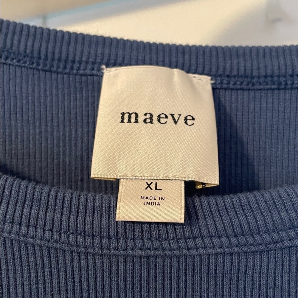 Maeve Ribbed Knit Top in Deep Blue - Picture 2 of 3